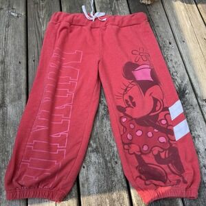 Disney Parks Red Minnie Mouse‎ Capri Sweats Lounge Pants Disneyland Resort Large